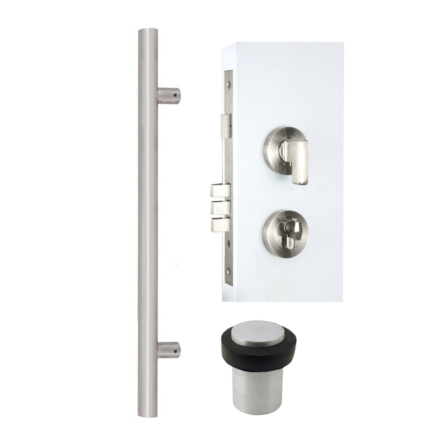 Entrance Combo Kit: Polo & Round Profile Handle + Double Turn & Mini Lever + Doorstop